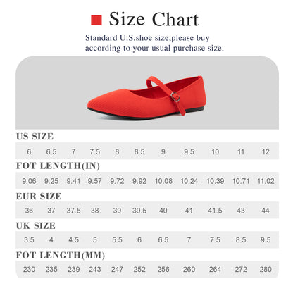Soesyi Pointed Toe Flats Knit Ballet Flat Shoes for Women Comfortable with Adjustable Strap,Washable Dressy Casual Flats for Work Office