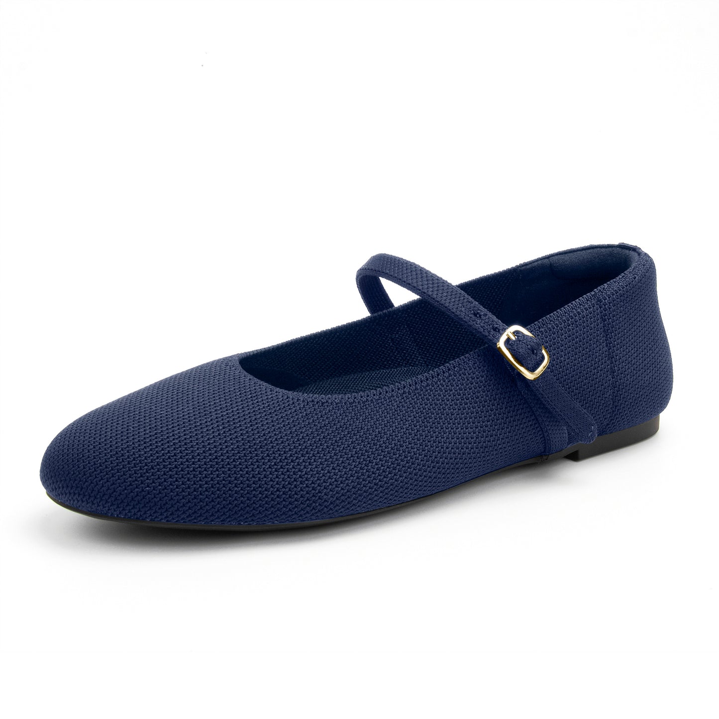Soesyi Women's Round Toe Ballet Flats Comfortable Mary Jane Shoes Dressy Slip On Knit Flats Adjustable Straps Washable Flats