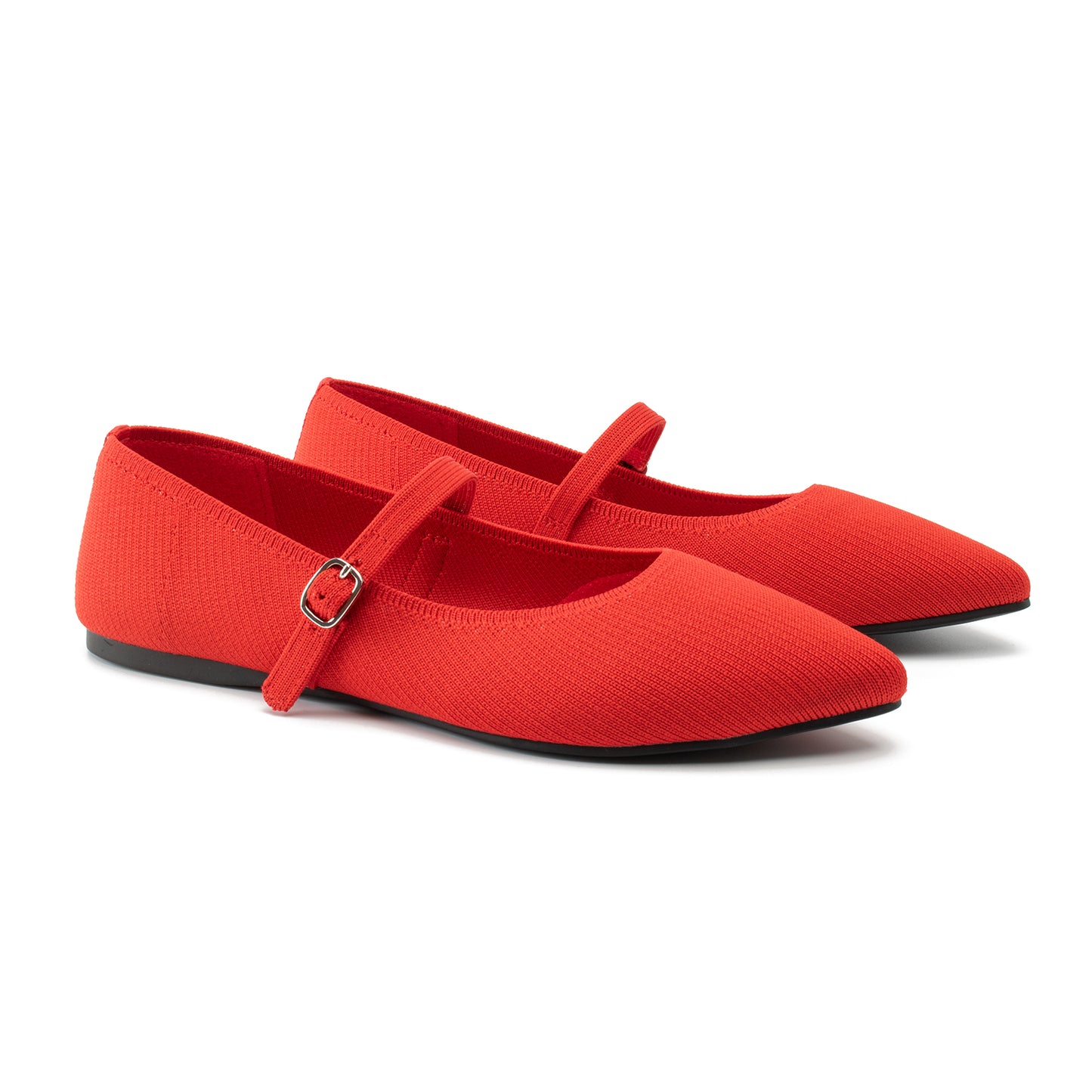Soesyi Pointed Toe Flats Knit Ballet Flat Shoes for Women Comfortable with Adjustable Strap,Washable Dressy Casual Flats for Work Office