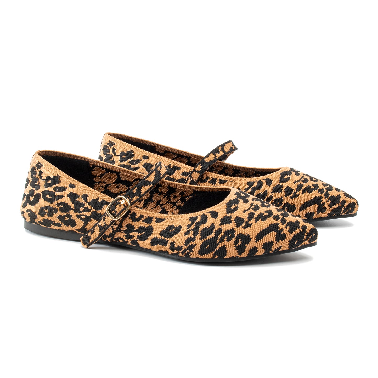 Soesyi Pointed Toe Flats Knit Ballet Flat Shoes for Women Comfortable with Adjustable Strap,Washable Dressy Casual Flats for Work Office