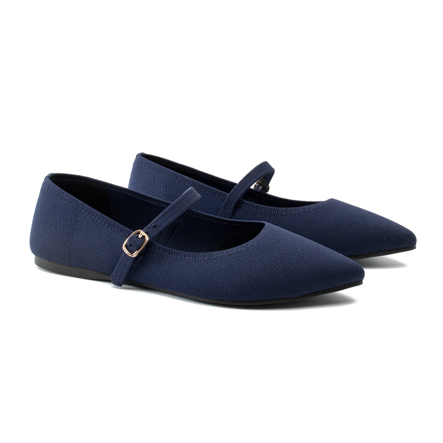 Soesyi Pointed Toe Flats Knit Ballet Flat Shoes for Women Comfortable with Adjustable Strap,Washable Dressy Casual Flats for Work Office