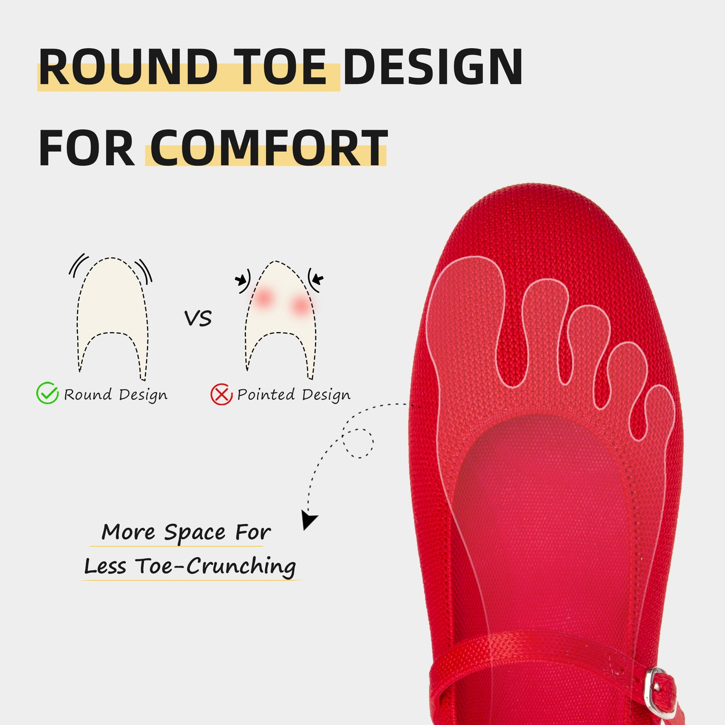 Soesyi Women's Round Toe Ballet Flats Comfortable Mary Jane Shoes Dressy Slip On Knit Flats Adjustable Straps Washable Flats