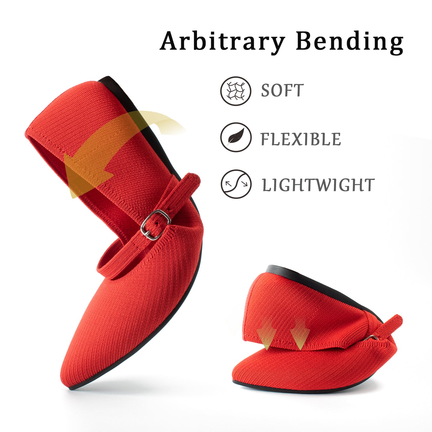 Soesyi Pointed Toe Flats Knit Ballet Flat Shoes for Women Comfortable with Adjustable Strap,Washable Dressy Casual Flats for Work Office