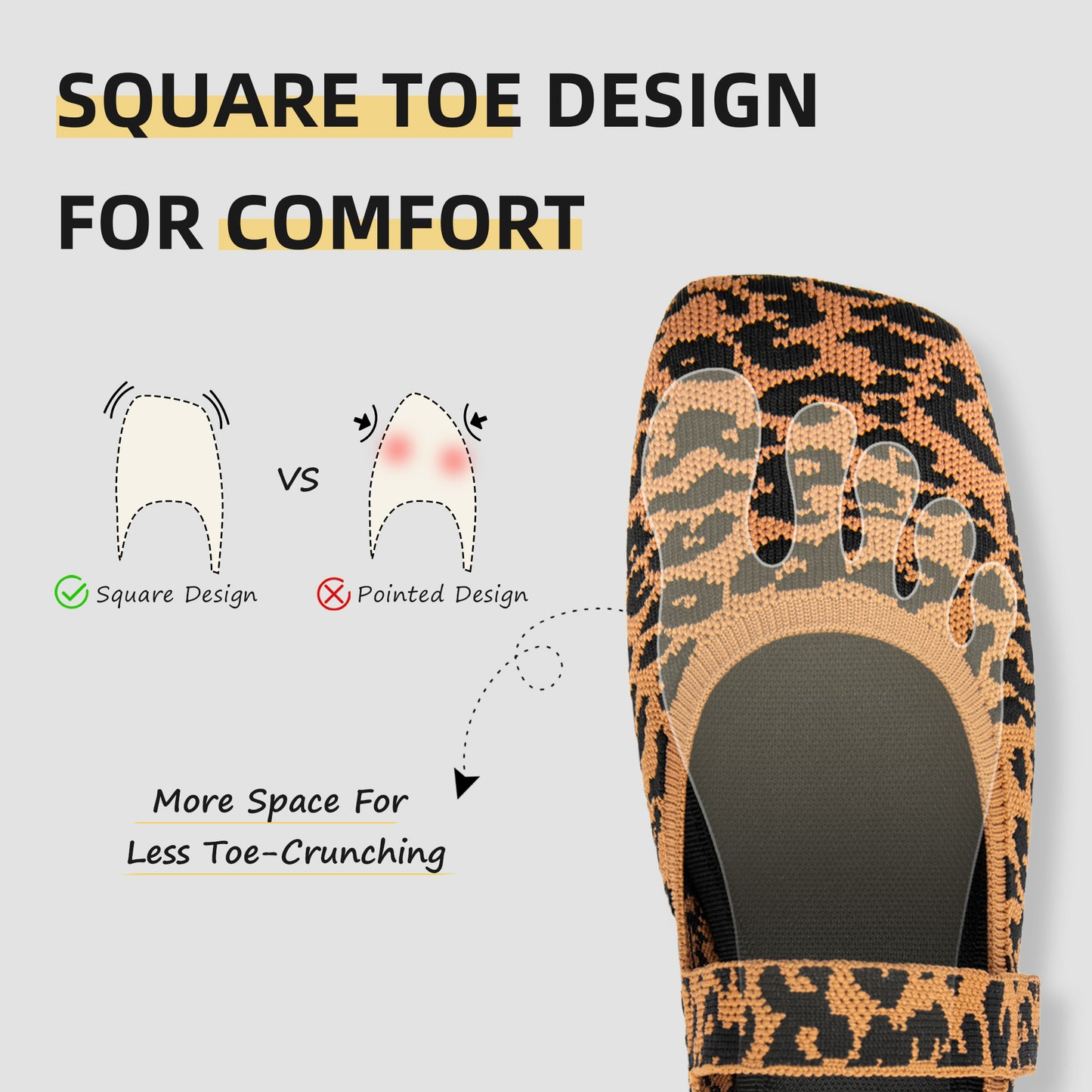 Soseyi Wide Toe Box Flats Women Comfort Slip On Ballet Shoes Mary Jane Dressy Knit Flats with Adjustable Straps Washable Casual Office