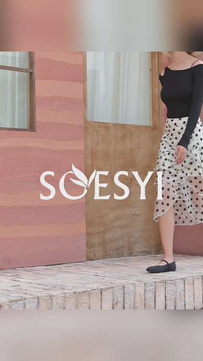 Soesyi Women's Round Toe Ballet Flats Comfortable Mary Jane Shoes Dressy Slip On Knit Flats Adjustable Straps Washable Flats